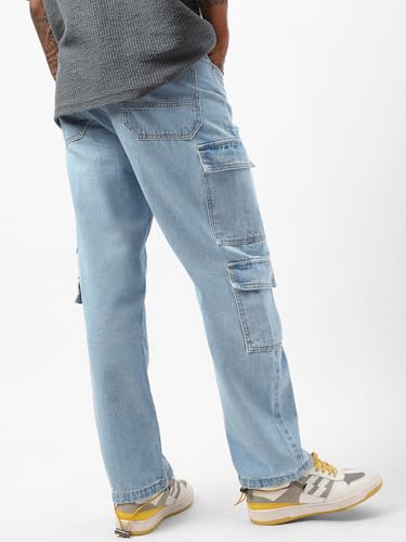 Bewakoof Herren Baggy Fit Jeans, Indigo_654891, 46 – Bild 4