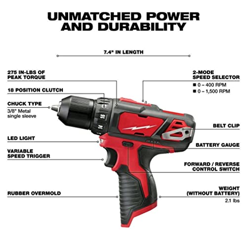 For Milwaukee 2494-22 M12 12V Cordless Power Lithium-Ion 2-Tool Combo Kit #TOP2