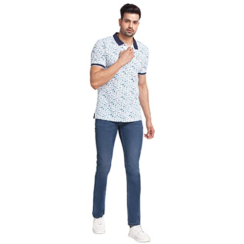 Image of Colorplus Men's Fitted Cotton Jeans (CJYT00506B5 Blue)