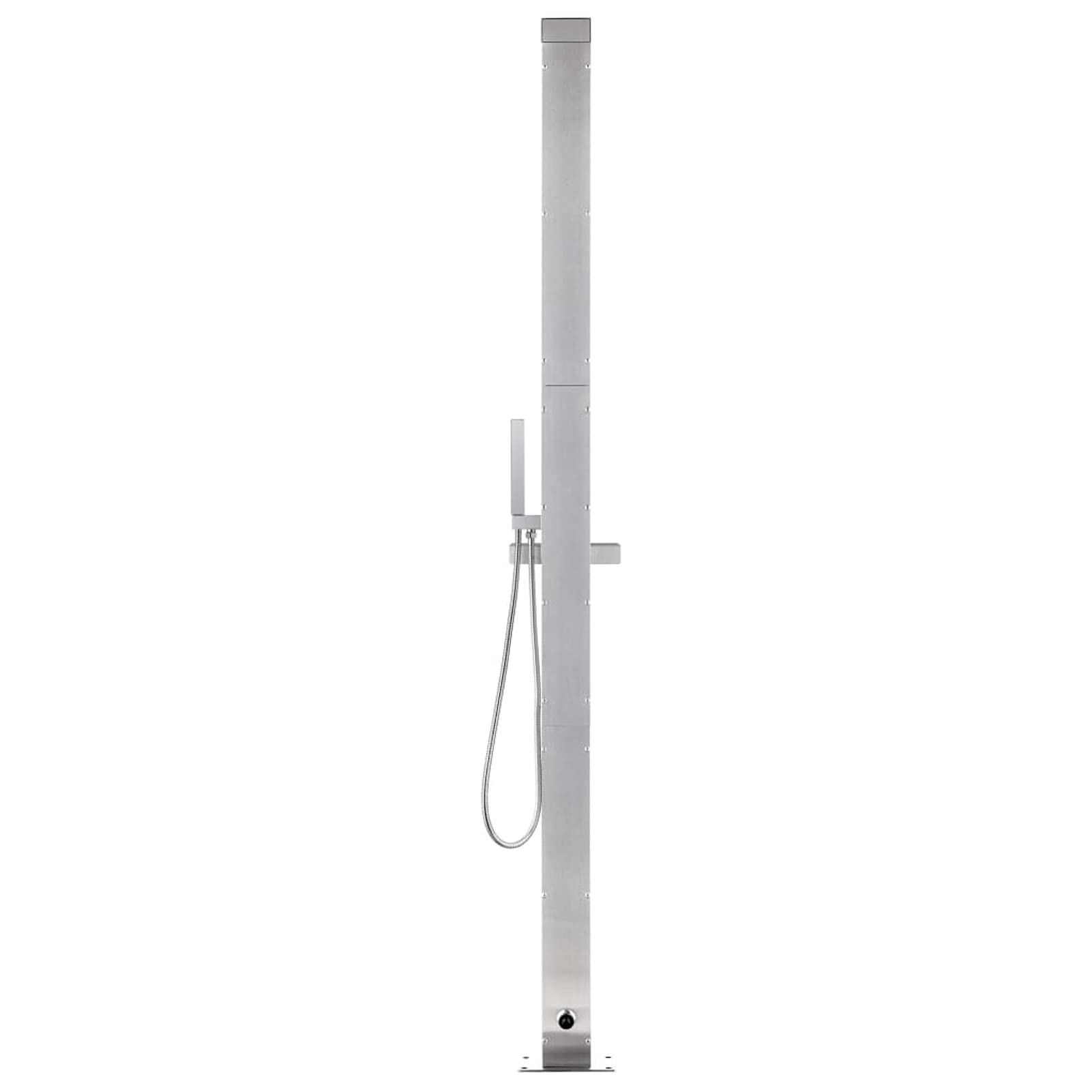 Chusui Doccia da Giardino con Base Marrone 225 cm in Acciaio Inox t,Doccia Solare da Giardino,Doccia da Esterno