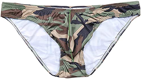 COMLIFE Men's Low Rise Camouflage Bulge Pouch String Bikinis Briefs Underwear