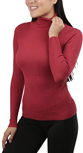 Image of ToBeInStyle Women's Classic Knit Fold Over Turtleneck Pullover