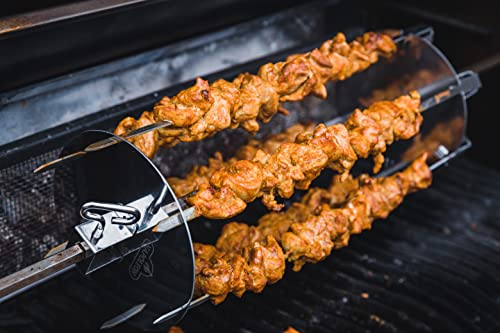 Broche à kebab rotative pour barbecues set de 6 brochettes en acier inoxydable - 8