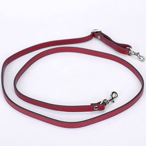 Sangles de rechange en cuir véritable rouge violacé pour sac à main - 6