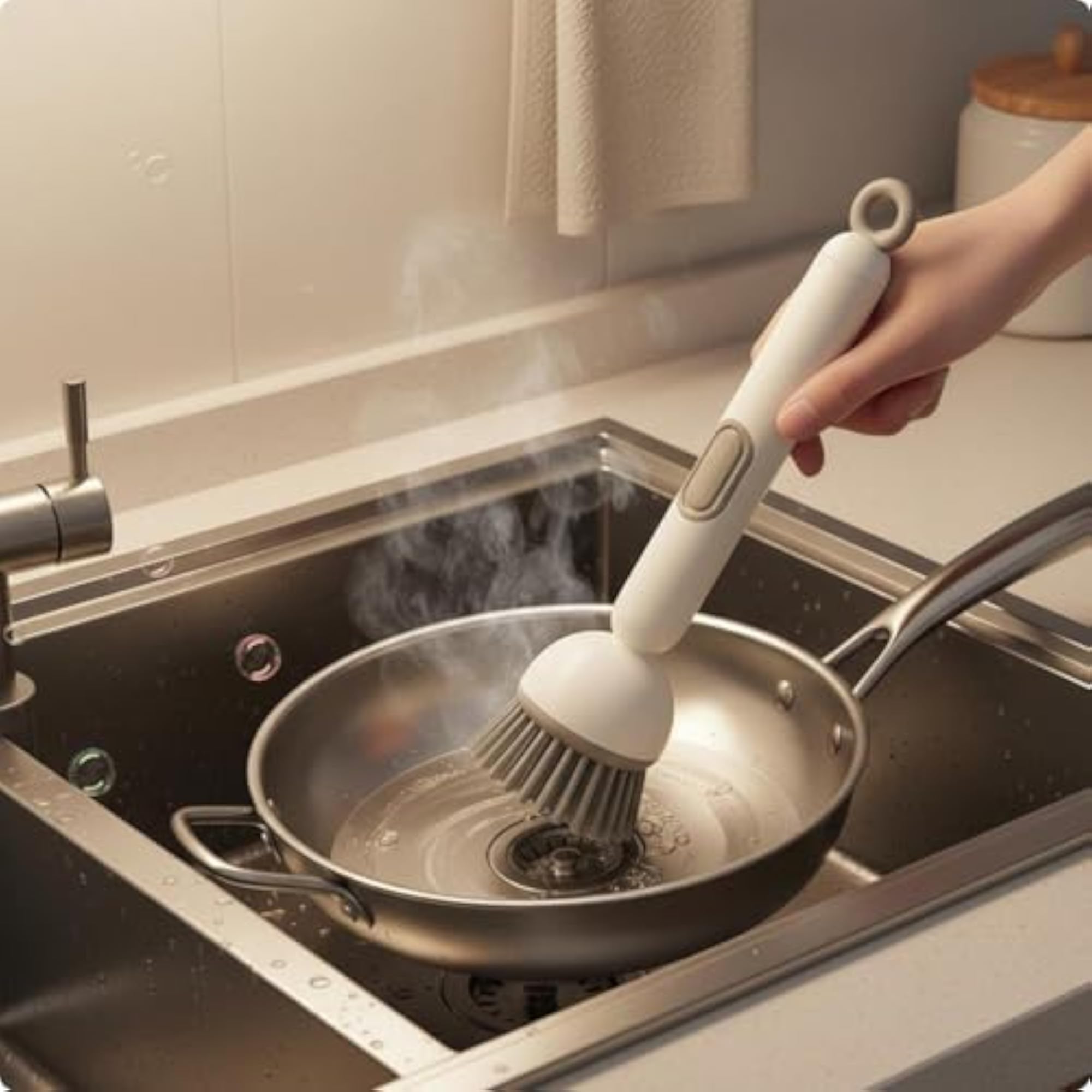 Soap Dispensing Dish Brush, Non-Scratch Bristles