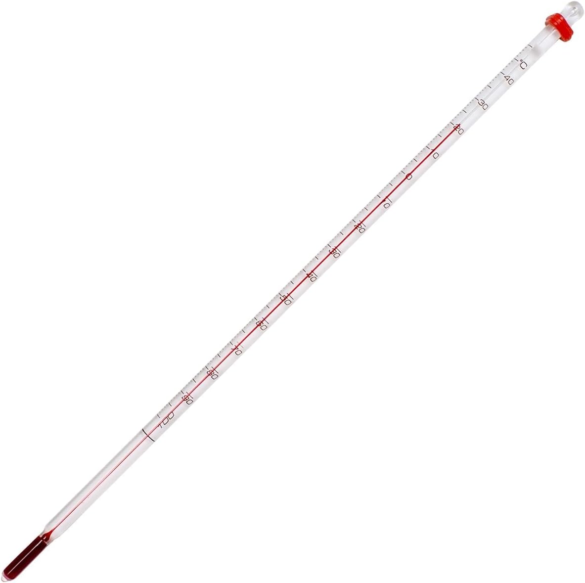 H-B Instrument 2/1150 Durac General Purpose Total Immersion Thermometer, with Red Spirit Liquid and White Back Glass, -20 to 150°C, 305mm Length, 1°C Accuracy