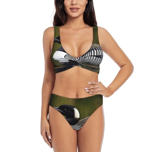 Bikini gainant 2 pièces Loon Nature avec bel imprimé oiseau pour affiner la silhouette