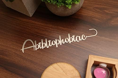 Kraftnix Metallic/Stainless Steel Bookmarks Gift ''Abibliophobia'' for Book Lovers for Book Readers| Bookmarks