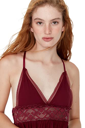 Nightgown en dentelle bordeaux raffinée une silhouette sublimée - 4
