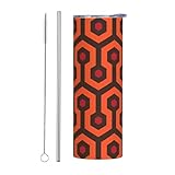 Overlook Hotel Carpet - Vaso de acero inoxidable con aislamiento al vacío de 20 onzas, tapa a prueba de agua, taza de café y pajilla y cepillo incluidos, para el hogar, oficina, escuela, funciona muy