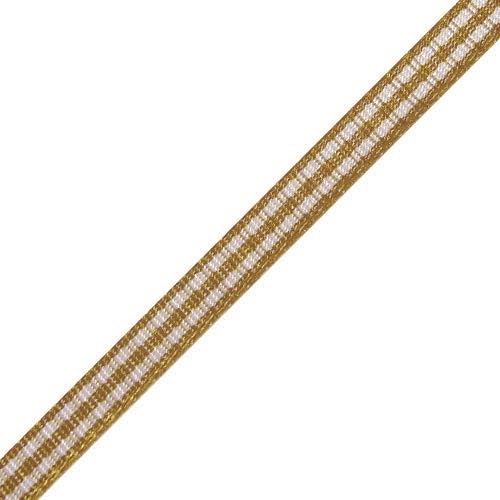 PoshNPretty Vibrant Gingham Checkered Ribbon 25 Yards - 1/4 inches or 3/8 inches (Brown, 1/4 Inches)