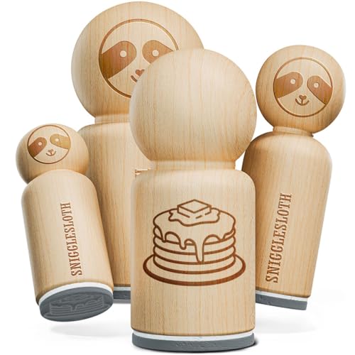Pancakes Stack Syrup Butter Rubber Stamp for Stamping Crafting Planners - 1/2 Inch Mini