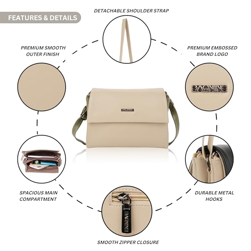 Image of Stylish Sling Bag for Women | Compact Flap Shoulder Crossbody Purse | Adjustable Strap | Smooth Zipper Closure | Fashion Handbag for Travel, Shopping, Casual Outings & Daily Carry