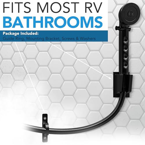 Image of RV Shower Head with Hose ABS Outdoor RV Shower Hose Kit Replacement with ON /OFF Switch for RV, Trailer, Campers, Motorhomes, Fifth Wheels, Boats (Black)