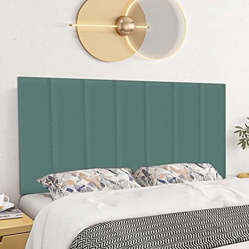 RWBATT Peel and Stick Headboard, Technology Cloth Fabric Self-Adhesive Wall Panels, Reusable and Removable Padded Wall Panels for Bedroom, Dorm, Playroom, Sized 7.8" X 19.7" (4, Dark Green)