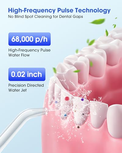 Image of Water Dental Flosser, Portable Oral Irrigator with 300ML Water Tank, IPX7 Waterproof, Rechargeable, 4 Modes for Deep Teeth Cleaning, Travel-Friendly