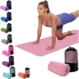 Oaygat Yoga Mat Towel Sweat Absorbent Yoga Mat Towel Quick-drying Hot Yoga Mat Cloth Non-slip Yoga Mat Towels 24' x72' Fitness Mat Towel with Mesh Carrying Bag for Bikram, Pilates, Gym Workout