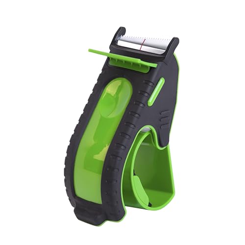 TENDO Heavy Duty Shipping Tape Dispenser: Essential Line – Reusable, Replaceable, Eco-Friendly 2’’ Master Piece Dispenser for Pros with Patented 10 Sloped Chromium Blades - P-2200 (4th Gen.)_Green