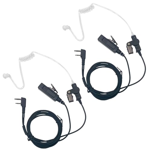 MaximalPower Replacement Earpiece Headset Compatible for ICOM 2 Way Radio, IC-F24S IC-F14 IC-F11 IC-F21 IC-F4011 with Mic PTT Acoustic Tube Walkie Talkie Headphone (2)