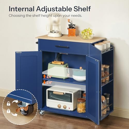 image for HOOBRO Kitchen Island with Power Outlet, Kitchen Storage Island with S