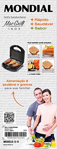 Sanduicheira Mondial, Mac Grill, 220V, Preto, 750W - S-11