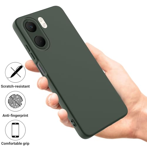 Image of Back Cover for Oppo A5x 4G / A5x 5G | Full Camera Protection | Premium Liquid Silicon Case | Flexible Bumper Case for Oppo A5x 4G / A5x 5G (Military Green)