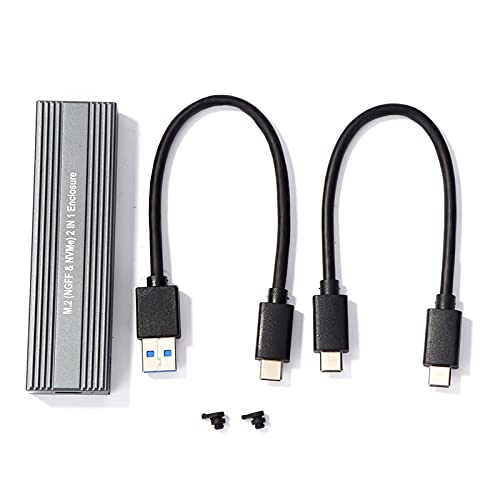 HAOTING Gabinete M2 SSD Gabinete NVME M.2 para USB Tipo C 3.1 Adaptador SSD para Dual Protocol NVME