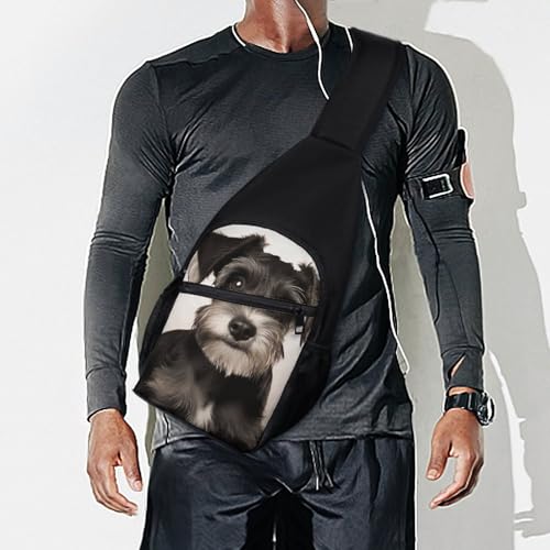 Cute Schnauzer Sling Bag Mochila Ligera para Senderismo miniatura 7