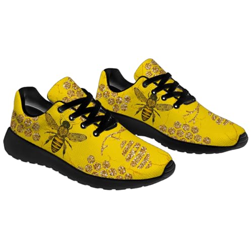 Novelty Bee Print Running Shoes for Men Women Lightweight Tennis Walking Sneakers Gifts for Him Her4