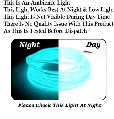 Shopping24Mart CARZEX EL Wire Car Interior Light Ambient Neon Light for Cars with Controler (Ice Blue, 5 Meter) Car Fancy Lights (Blue)