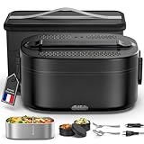 YEEFON Gamelle Chauffante 100W, Lunch Box Chauffante 1,5L, Chauffe Plat Voiture 3 en...