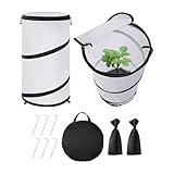 植物カバー 凍結防止 - ポップデザインシェルター - 通気性 折りたたみ式 円形 冬 植物カバー 50.8x30.5 cm - 鳥、ウサギ、リス、温室、ガーデニング用