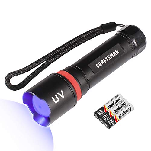Craftsman UV Blacklight Flashlight, LED Tactical Flashlight, 395nm, Zoomable, 2 Modes, UV Light