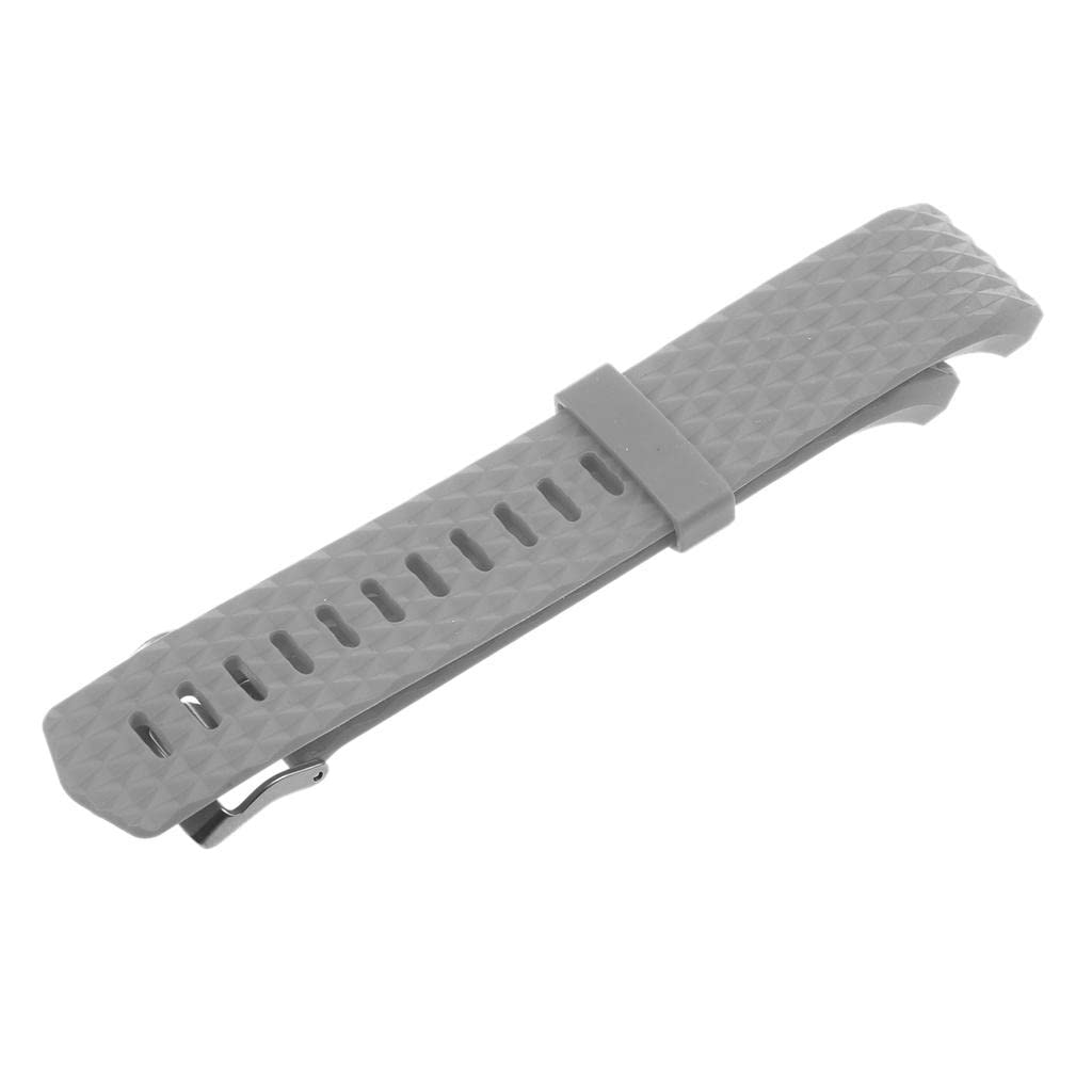 3D Silicone Gel Wrist Band Strap +Buckle for Fitbit Charge 2 Bracelet Grey Sporting Goods|| Fitness, Running & Yoga|| Fitness Technology|| Fit Tech Parts & Accessories-image-18