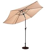 【Verstellbarer Neigungswinkel】Der Neigungswinkel der Sonnenschirmoberfläche kann per Handkurbel eingestellt werden. Nach Änderung der Sonnenposition können wir auch den Winkel der Kurbelschirmoberfläche anpassen, um eine bessere Schattierung zu erreichen.