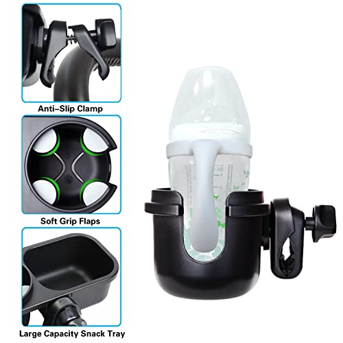 C Comcrosfly Stroller Snack Tray With Cup Holder, 2 In 1 Universal Multifunction Stroller Snack Tray Organizer, Cup Holder & Snack Tray Attachment For Mom And Baby (Black) #TOP1