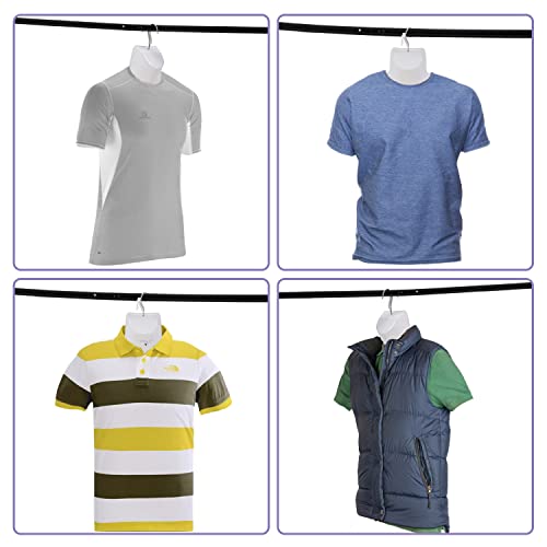 4-Packs Male Mannequin Torso Set 30\" Dress Form Hollow Back Half Body Clothing Display Plastic Adult Table Shirt Mannequin Model Stand with Metal Hook for Hanging - Craft Shows or Design, White