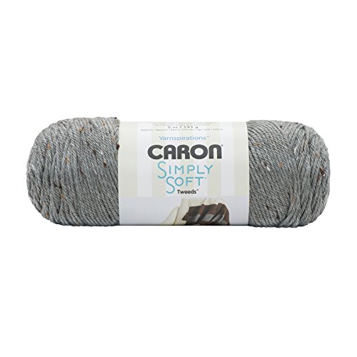 Image of Caron Simply Soft Gray Heather Tweeds Yarn - 3 Pack of 141g /5oz - Acrylic - 4 Medium (Worsted) - 240 Yards - Knitting /Crochet