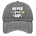 Never Grow Up Distressed Dad Hat Baseball Cap for Men Graphic Washed Cotton Adjustable Baseball Cap
