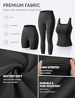 UOUA 3 Piece Workout Sets for Women Sports Bra Leggings Black M — image 6
