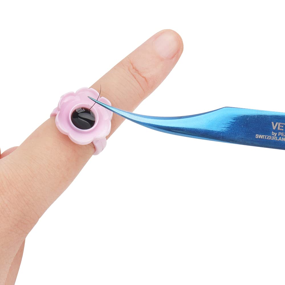 Mekupeu100 PCS Disposable Plastic Eyelash Flower Glue Ring image 3