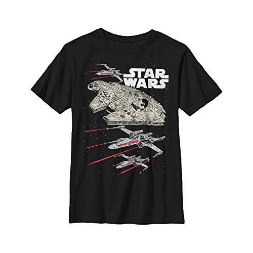 STAR WARS Boy's Starship Battle T-Shirt - Black - X Small by STAR WARS - Used condition - US$13.59