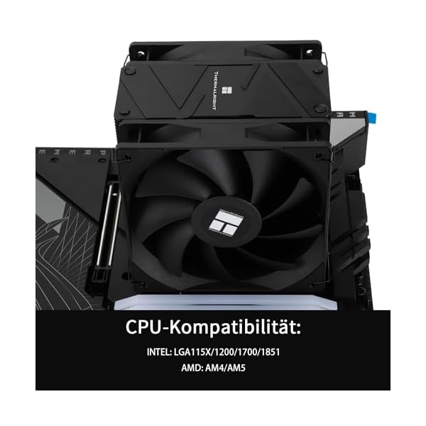 Thermalright Burst Assassin 120 EVO DARK Enfriador de aire para CPU, parte superior cepillada, 6 tubos de calor con PWM Quiet Fan para AM4 AM5/Intel 1851/1700/1150/1151/1200 (BA120 EVO DARK) - Image 4