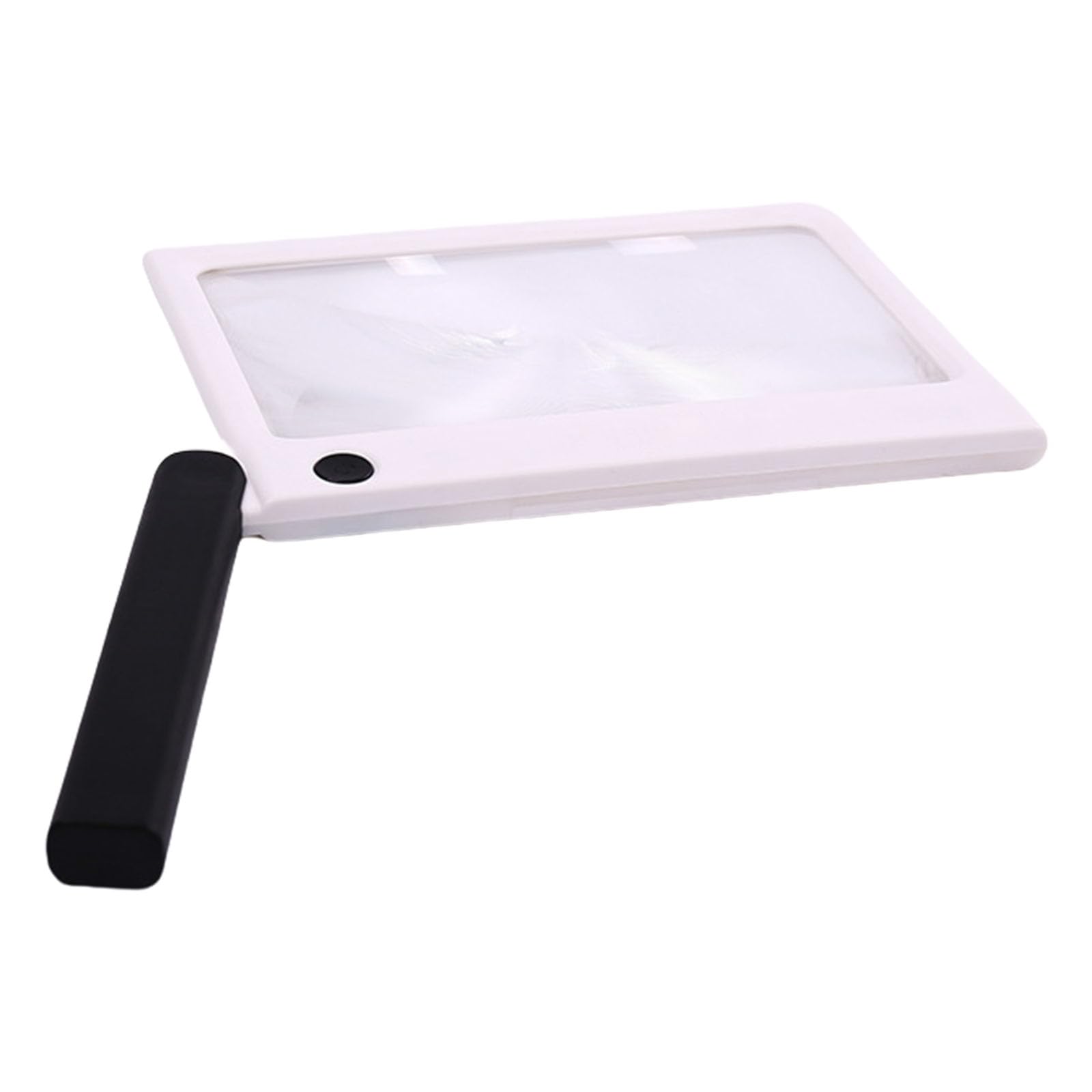 Buxuaaaa White Handheld Magnifier With Bright Led Light Large Viewing Area Reading Aid With Light For Macular Degeneration Foldable Handle Magnifier