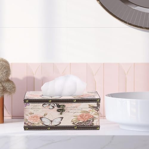 Boîte à mouchoirs rétro avec papillon pour décorer une table basse de salon - 8