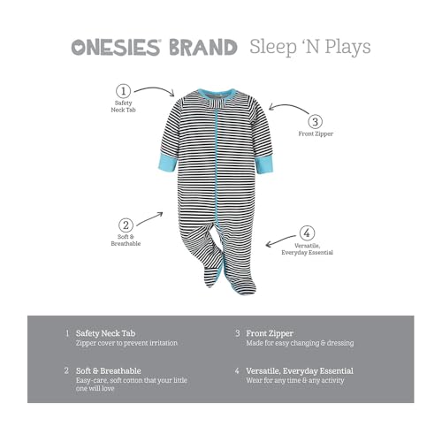 Image of ONESIES Brand Baby Boys Sleepers 4-Pack Footies and Toddler Set