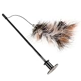 Coastal Pet Turbo Teaser Cat Toy - Interactive Cat Feather Toy and Cat Wand - Attach to Cat Towers & Scratcher Pads - Assorted - 10"