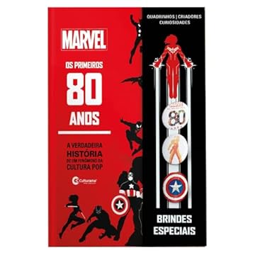 Capa do livro MARVEL - OS PRIMEIROS 80 ANOS - A VERDADEIRA HISTÓRIA DE UM FENÔMENO DA CULTURA POP