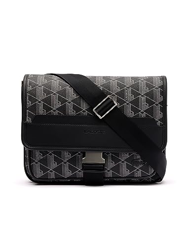 Lacoste Nh4411lx, Bolsa Hombre, Monogram Negro Gris, Talla única