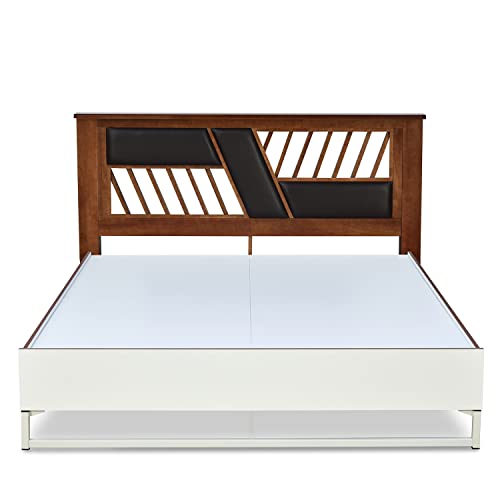 Image of Nilkamal Zion Meta Without Storage | 1 Year Warranty Engineered Wood King Bed (Finish Color - White, Delivery Condition - Knock Down)